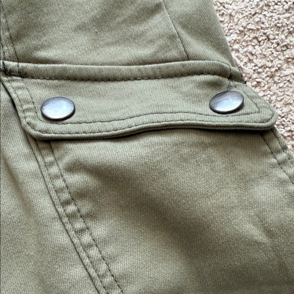Olive Flare Cargo Pants - Picture 3 of 7